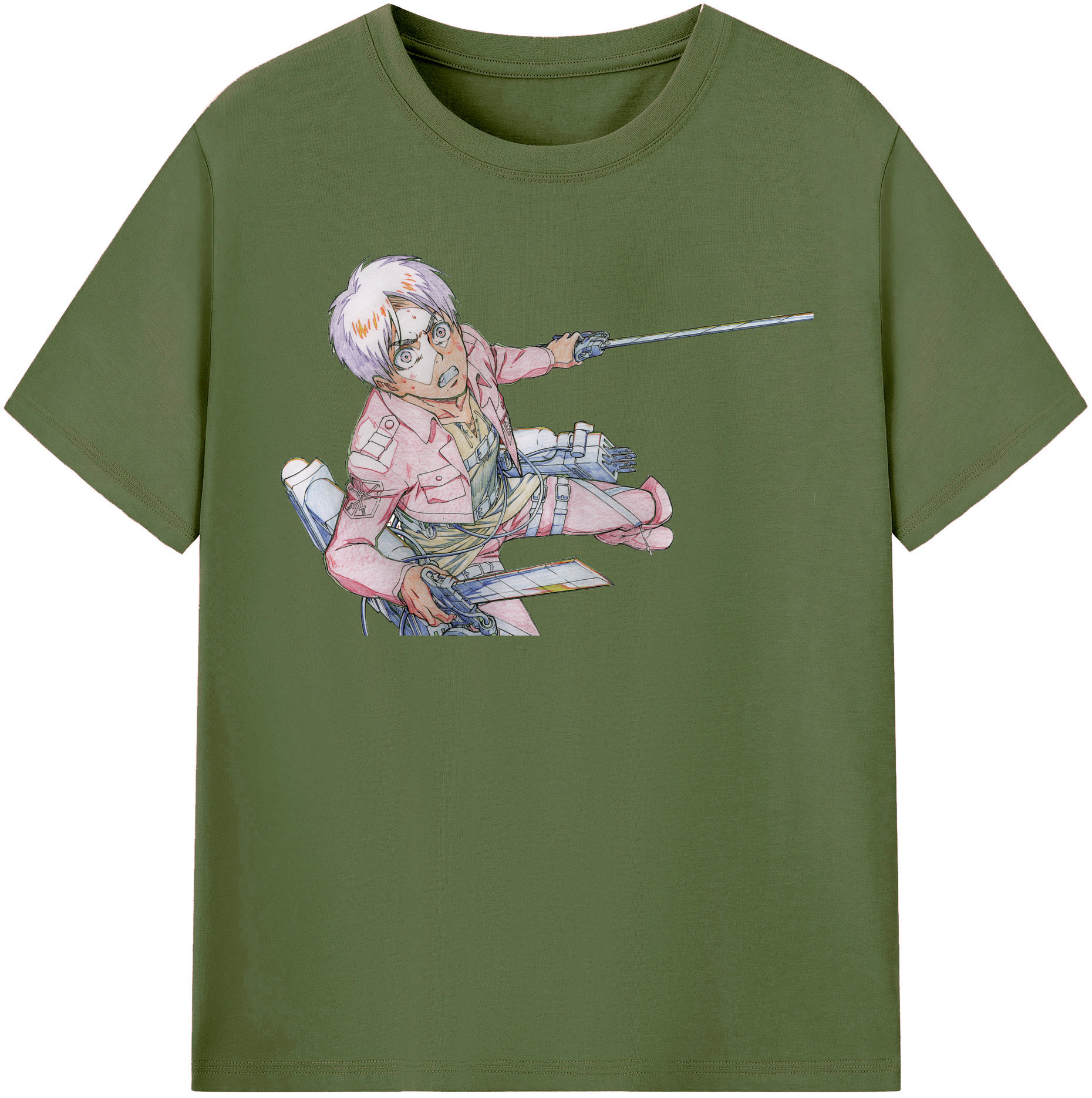 （画像用） 進撃の巨人 エレン･イェーガー Attack on Titan Eren Jäger 綿100％半袖Tシャツ（フロントプリント）